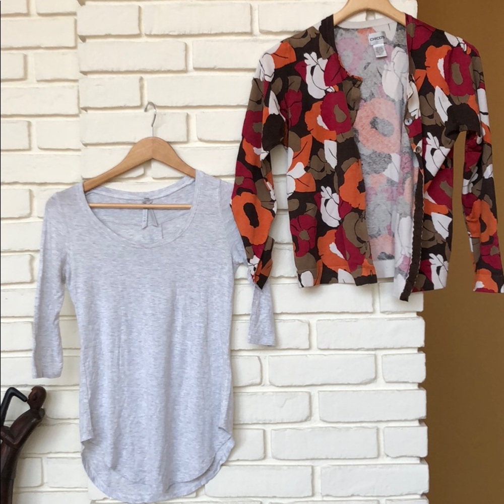 Bundle T-shirt and cardigan sweater
